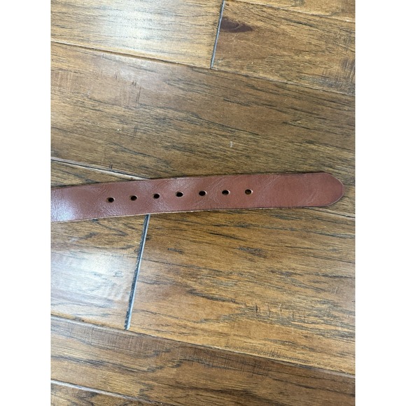 Full Grain Leather Belt Mens‎ 50 Brown Gun Metal Buckle 1.5" Wide Thick Work 145 - Picture 5 of 7